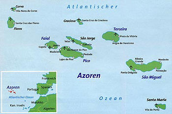 kaart Azoren